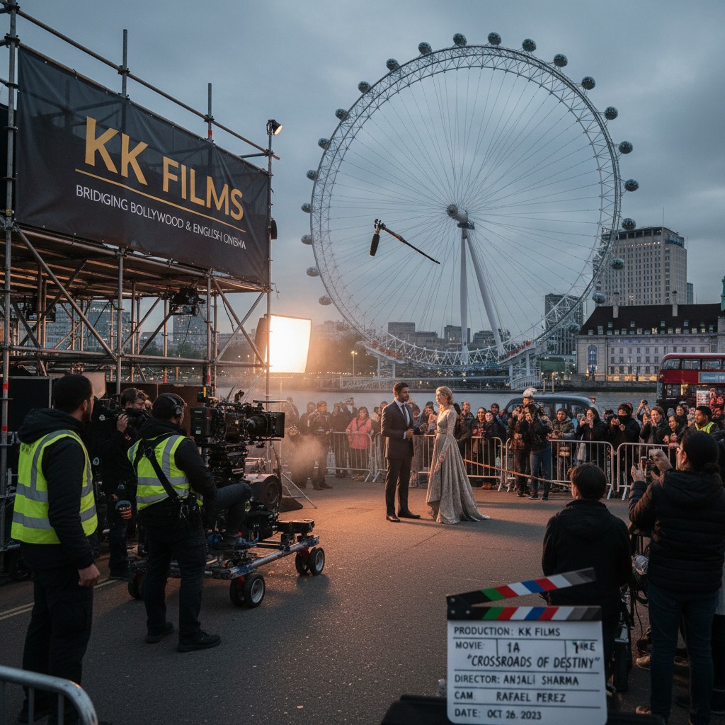 KK Films professional crew bridging Bollywood and English cinema by filming a big budget crossover movie at the iconic location of millennium wheel London