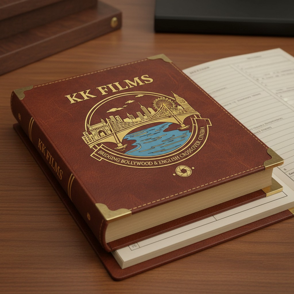 KK Films address book with the image of bridging Bollywood and English crossover cinema